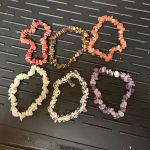 Colorful Stone Chip Bracelets Set